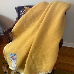 Vintage Yellow Belgian Wool Blanket